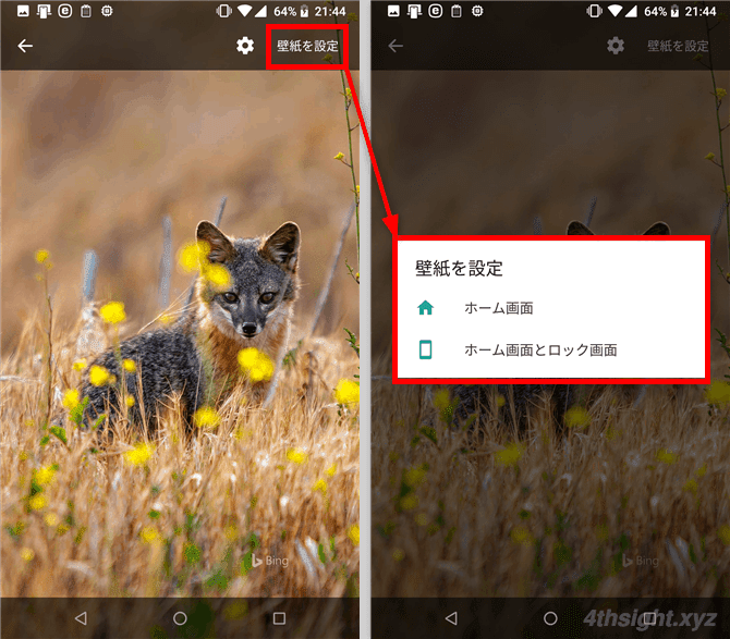 Androidスマホの壁紙にbing検索の日替わり写真を表示する方法