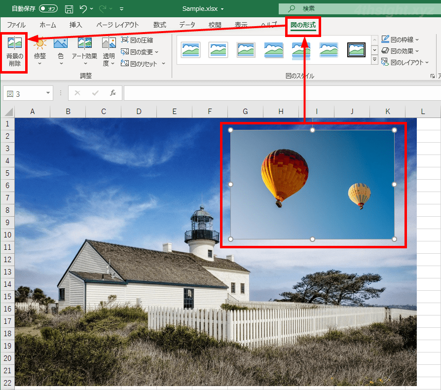 Excel エクセル でシートに挿入した画像の背景を削除 透明化する方法 4thsight Xyz