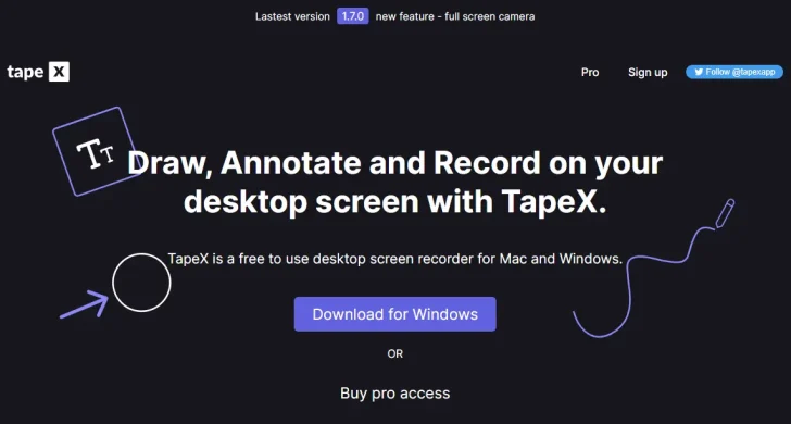 Windows 10で注釈を追加しながら画面録画したいときは「TapeX」